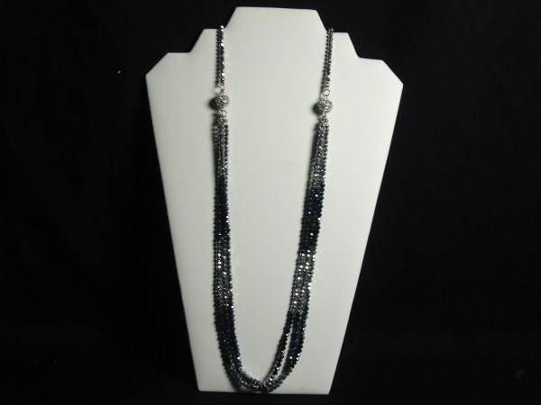 Long Chain Hemi&Silver Crystal Necklace